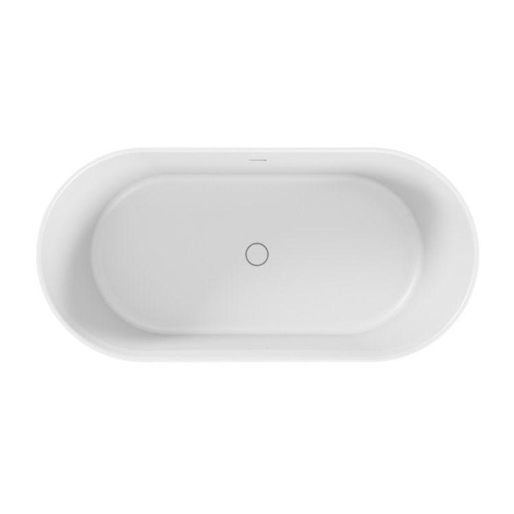 Air Tub Acquabella Venet Freestanding Center Drain Gloss White Mineral Composite - Image 3