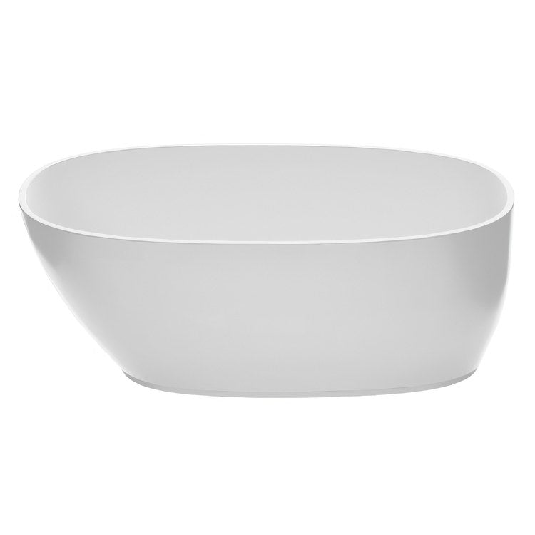 Soaking Tub Lydia 65-1/2 x 31-3/4 Inch Freestanding/Undermount End Drain Gloss White SculptureStone