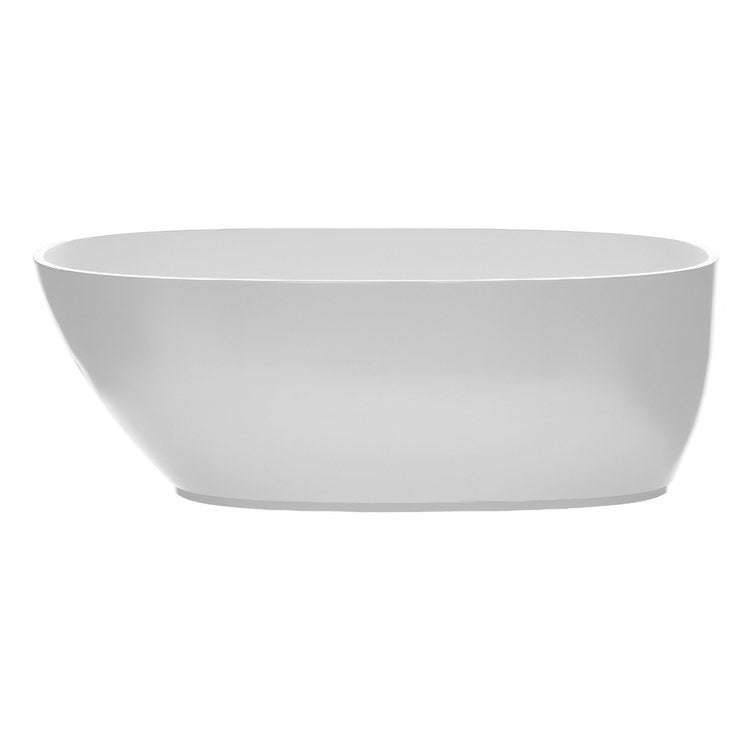 Soaking Tub Lydia 65-1/2 x 31-3/4 Inch Freestanding/Undermount with Base End Drain Matte White SculptureStone - Image 2