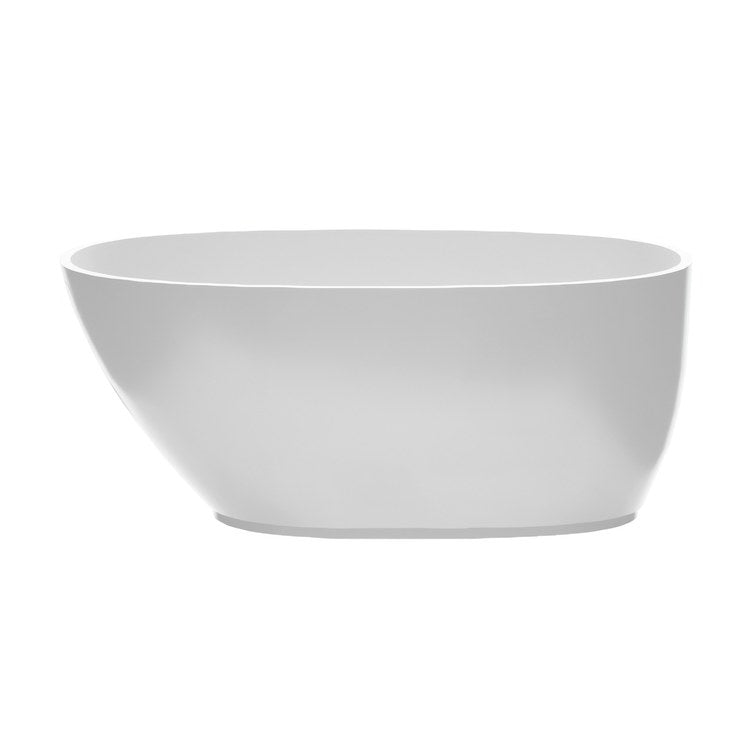 Soaking Tub Lydia 56-1/4 x 32 Inch Freestanding/Undermount End Drain Matte White SculptureStone - Image 2