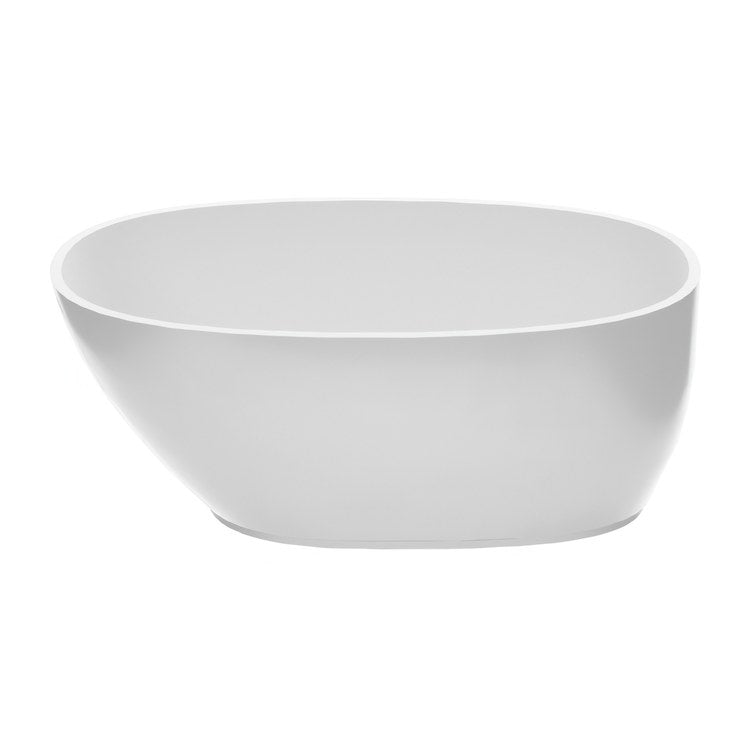 Soaking Tub Lydia 56-1/4 x 32 Inch Freestanding/Undermount End Drain Matte White SculptureStone