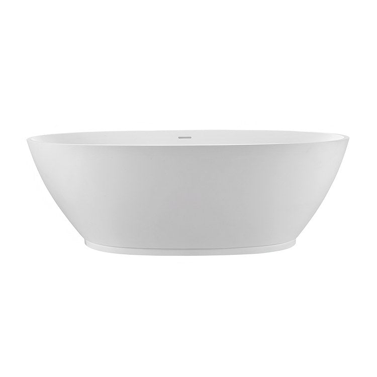 Soaking Tub Alissa 61 x 36 Inch Freestanding/Undermount Back Center Drain Gloss White SculptureStone - Image 2
