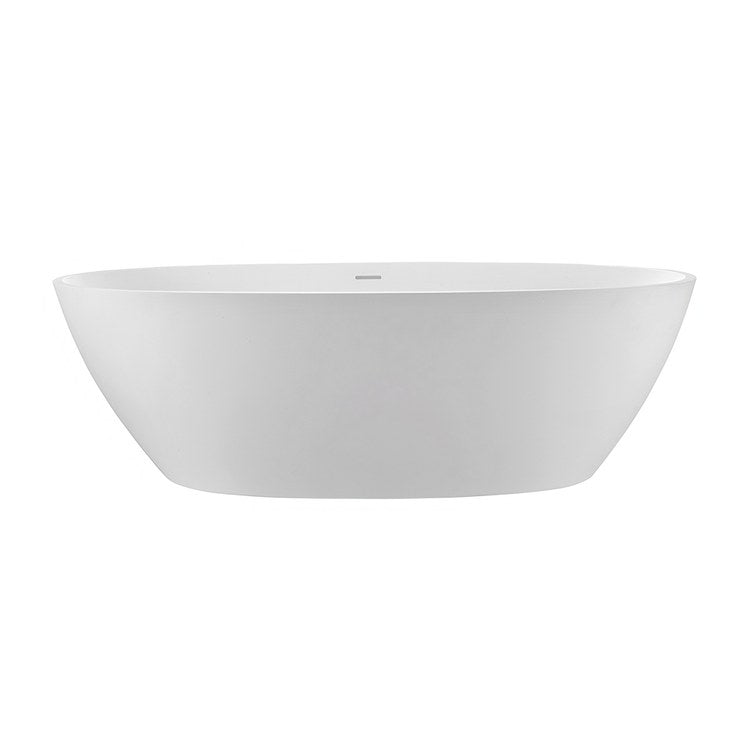 Soaking Tub Alissa 61 x 36 Inch Freestanding/Undermount Back Center Drain Gloss White SculptureStone