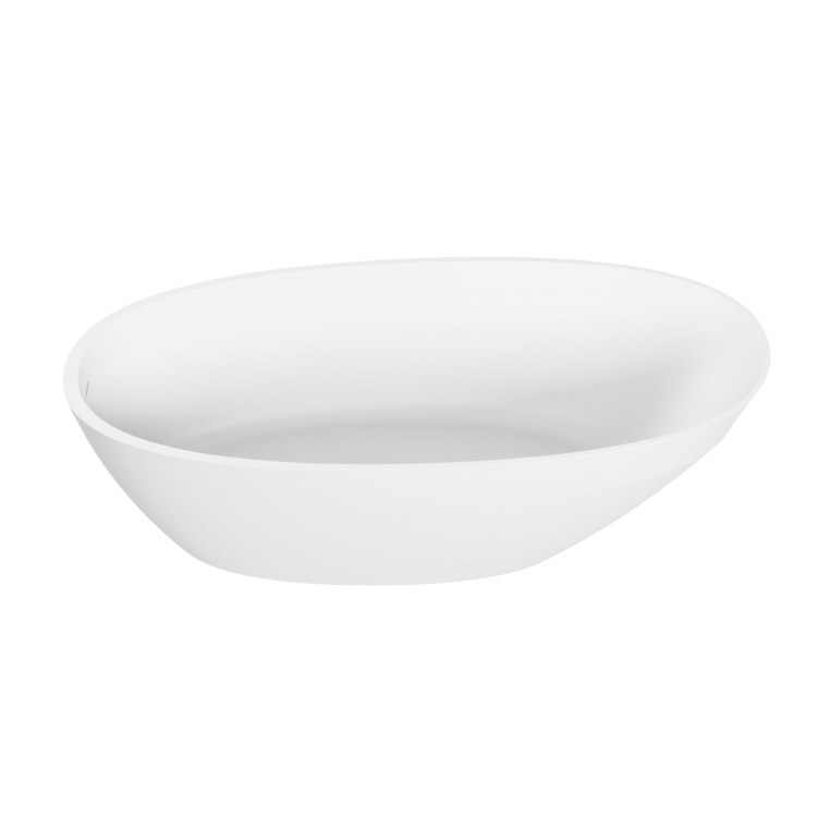 Soaking Tub Acquabella Walker 1 67 x 29 Inch Freestanding End Matte White Mineral Composite