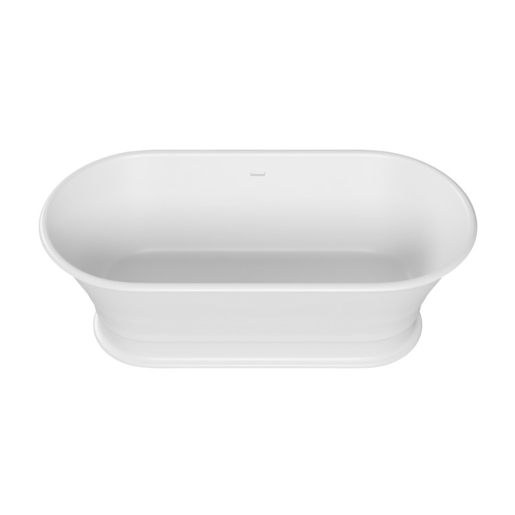 Soaking Tub Acquabella Monviso 67 x 33 Inch Freestanding Center Matte White Mineral Composite - Image 1