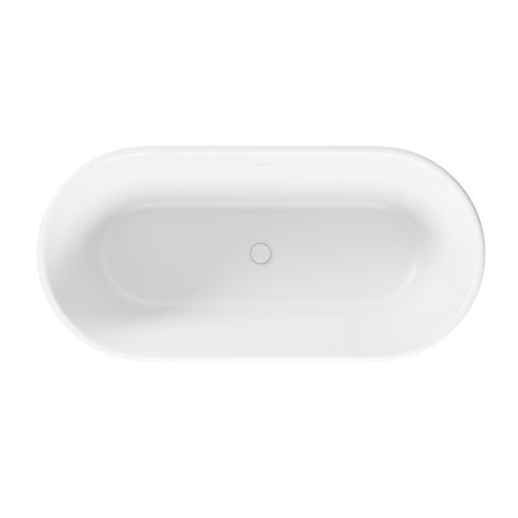 Soaking Tub Acquabella Monviso 67 x 33 Inch Freestanding Center Gloss White Mineral Composite - Image 3