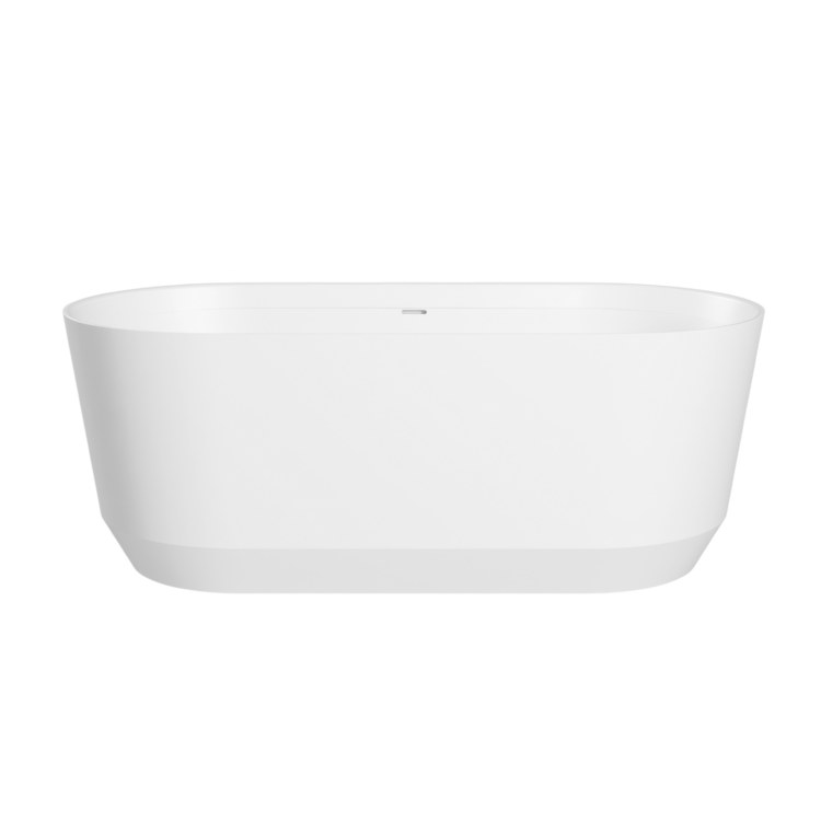 Soaking Tub Acquabella Venet 61 x 30 Inch Freestanding Center Matte Gray Mineral Composite - Image 2