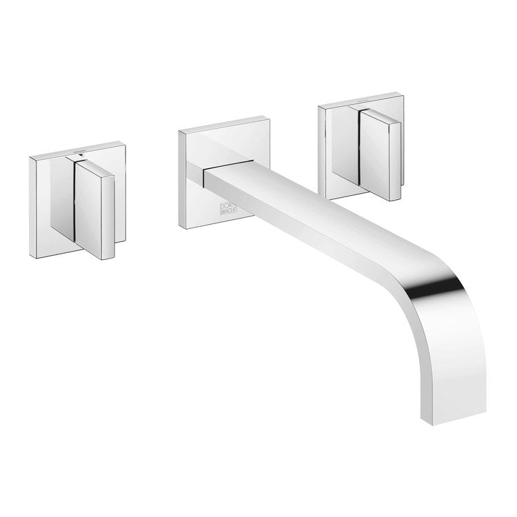 Lavatory Faucet MEM Wall Mount Mixer 2 Lever ADA WaterSense Chrome 1.2 Gallons per Minute Less Drain 3 Hole - Image 1