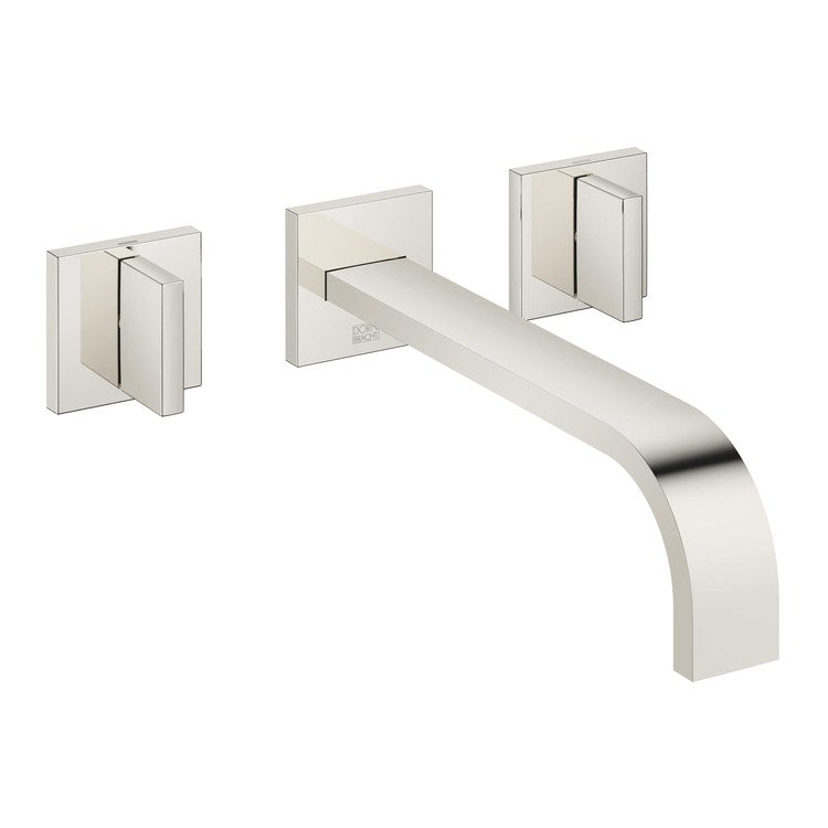 Lavatory Faucet MEM Wall Mount Mixer 2 Lever ADA WaterSense Platinum 1.2 Gallons per Minute Less Drain 3 Hole - Image 1