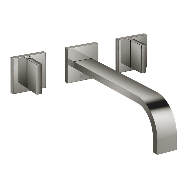 Lavatory Faucet MEM Wall Mount Mixer 2 Lever ADA WaterSense Dark Chrome 1.2 Gallons per Minute Less Drain 3 Hole - Image 1