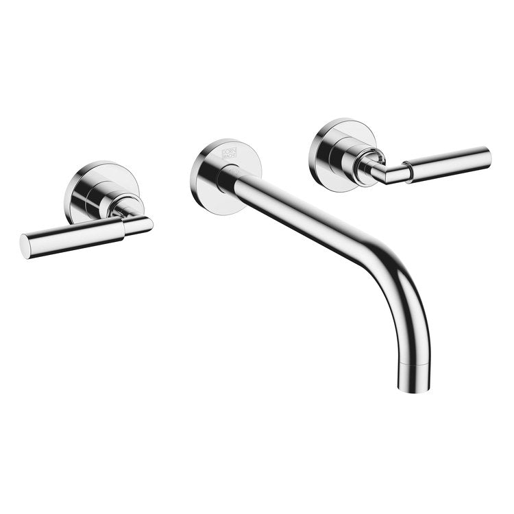 Lavatory Faucet TARA Wall Mount Mixer 2 Lever ADA WaterSense Chrome 1.2 Gallons per Minute Less Drain 3 Hole - Image 1