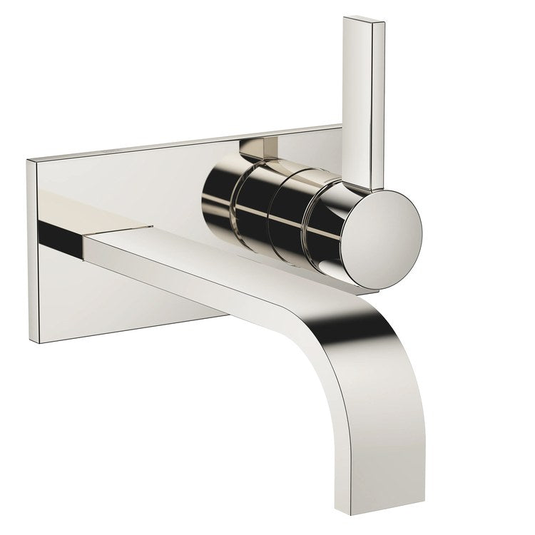 Lavatory Faucet MEM Wall Mount Mixer 1 Lever ADA WaterSense Platinum 1.2 Gallons per Minute Less Drain 2 Hole - Image 1