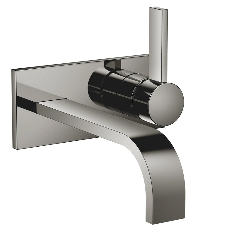 Lavatory Faucet MEM Wall Mount Mixer 1 Lever ADA WaterSense Dark Chrome 1.2 Gallons per Minute Less Drain 2 Hole - Image 1