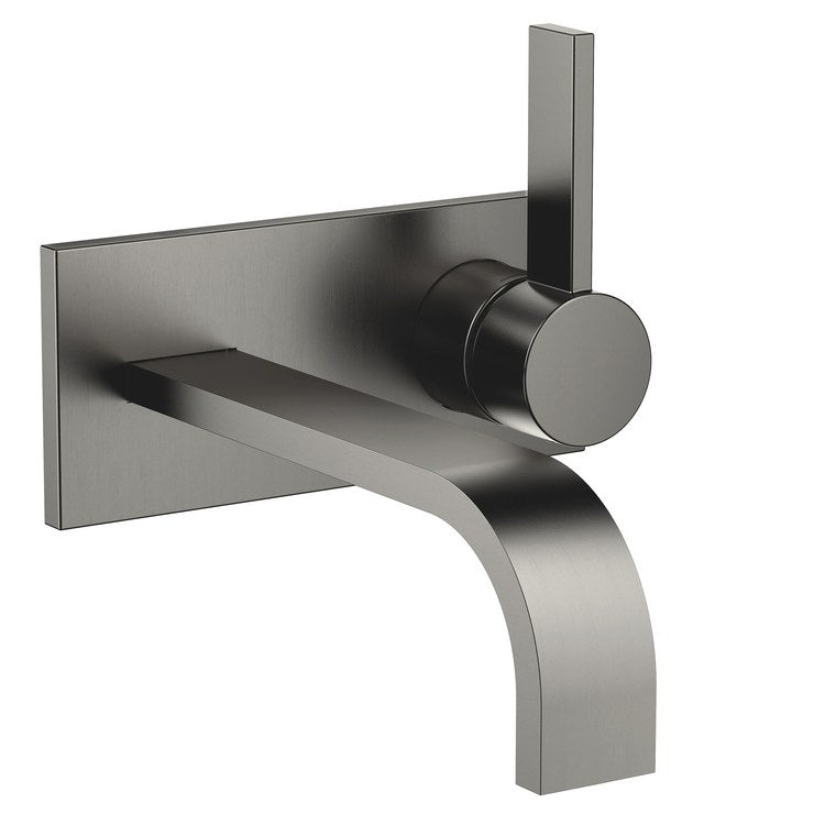 Lavatory Faucet MEM Wall Mount Mixer 1 Lever ADA WaterSense Brushed Dark Platinum 1.2 Gallons per Minute Less Drain 2 Hole - Image 1