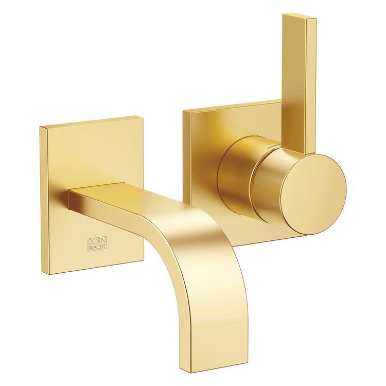 Lavatory Faucet MEM Wall Mount Mixer 1 Lever ADA Brushed Durabrass 1.2 Gallons per Minute Less Drain 2 Hole - Image 1