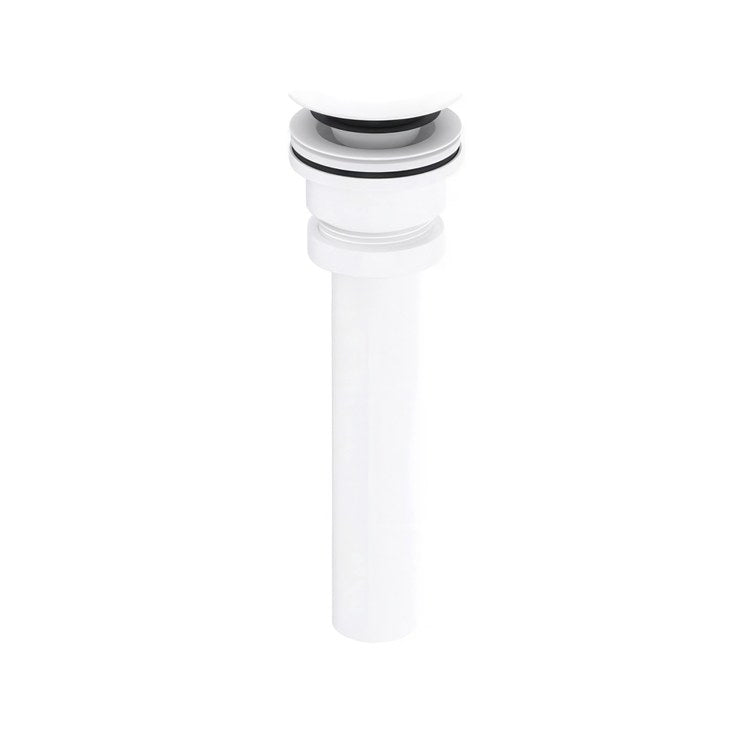 Sink Drain Vessel Basin with Clicker Plug 12 Inch Standard Matte White Brass for 1-1/4 IN Drain Connections