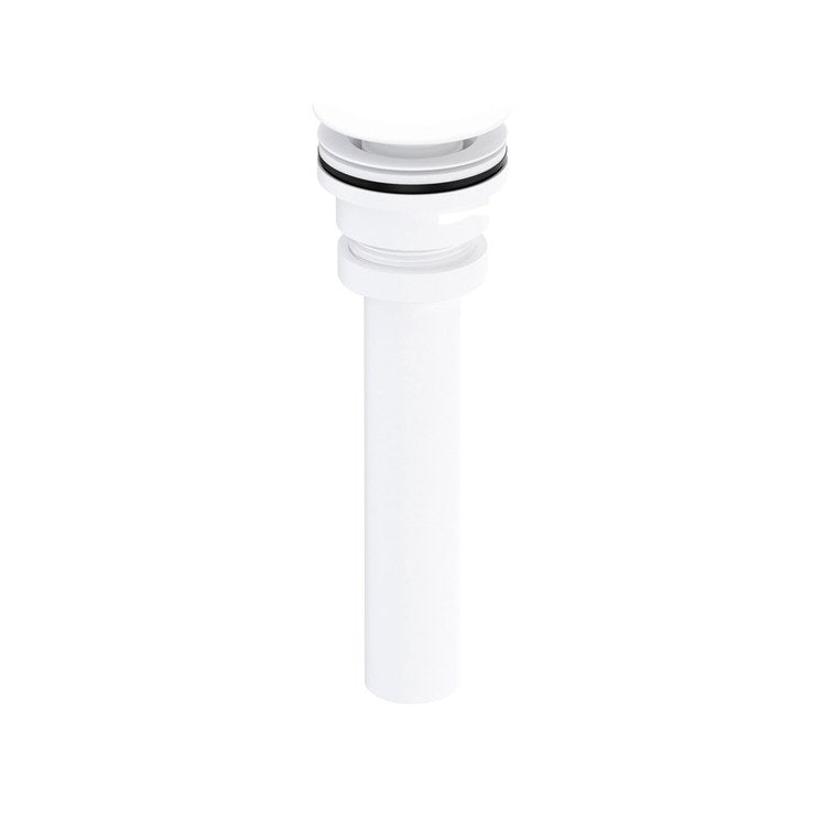 Lavatory Drain Universal Free Flow Open Standard Matte White Brass