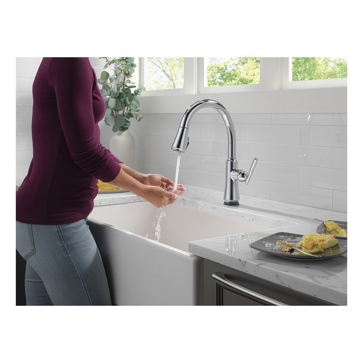 Kitchen Faucet Coranto 1 Lever ADA Chrome Pull Down 3 Function High Arc 360 DEG Swivel 1 Hole SoftTouch Diamond Seal ShieldSpray Touch2O MagnaTite VoiceIQ Touchless 1.8 Gallons per Minute - Image 2