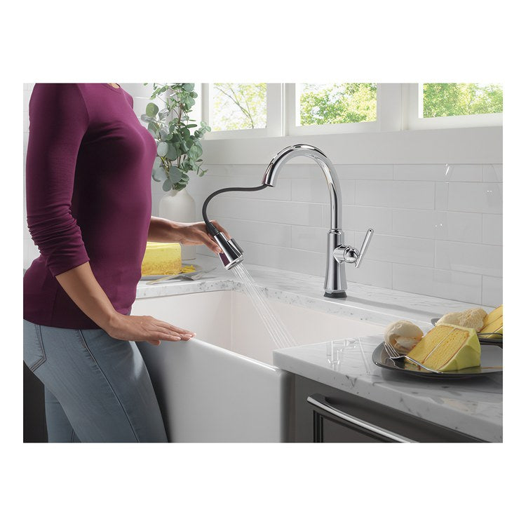 Kitchen Faucet Coranto 1 Lever ADA Chrome Pull Down 3 Function High Arc 360 DEG Swivel 1 Hole SoftTouch Diamond Seal ShieldSpray Touch2O MagnaTite VoiceIQ Touchless 1.8 Gallons per Minute - Image 3