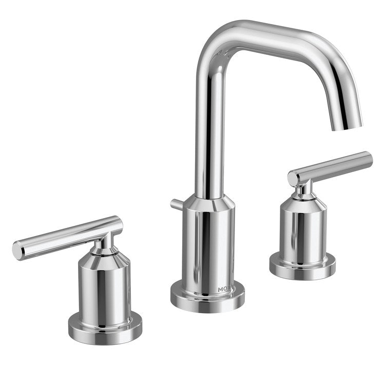 Lavatory Faucet Gibson 8 to 16 Inch Spread 2 Lever ADA WaterSense Chrome 1.2 Gallons per Minute High Arc 3 Hole - Image 1