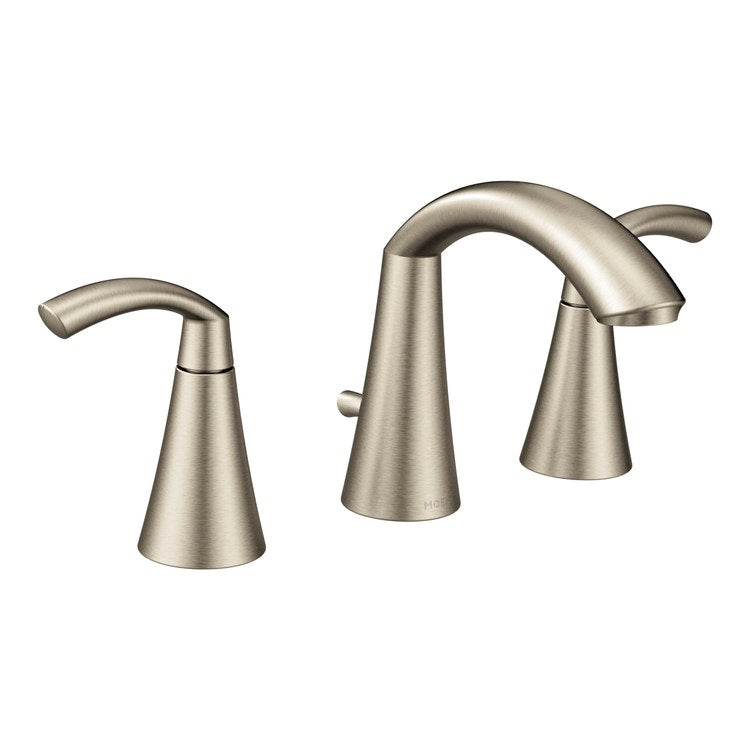 Lavatory Faucet Glyde 8 to 16 Inch Spread 2 Lever ADA WaterSense Brushed Nickel 1.2 Gallons per Minute High Arc 3 Hole - Image 1