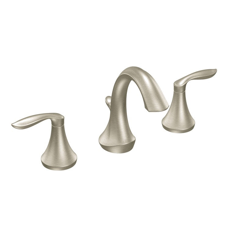 Lavatory Faucet Eva 8 to 16 Inch Spread 2 Lever ADA WaterSense Brushed Nickel 1.2 Gallons per Minute High Arc 3 Hole - Image 1
