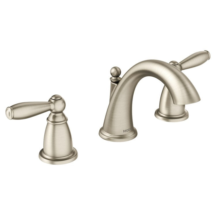 Lavatory Faucet Brantford 8 to 16 Inch Spread 2 Lever ADA WaterSense Brushed Nickel 1.2 Gallons per Minute High Arc 3 Hole - Image 1
