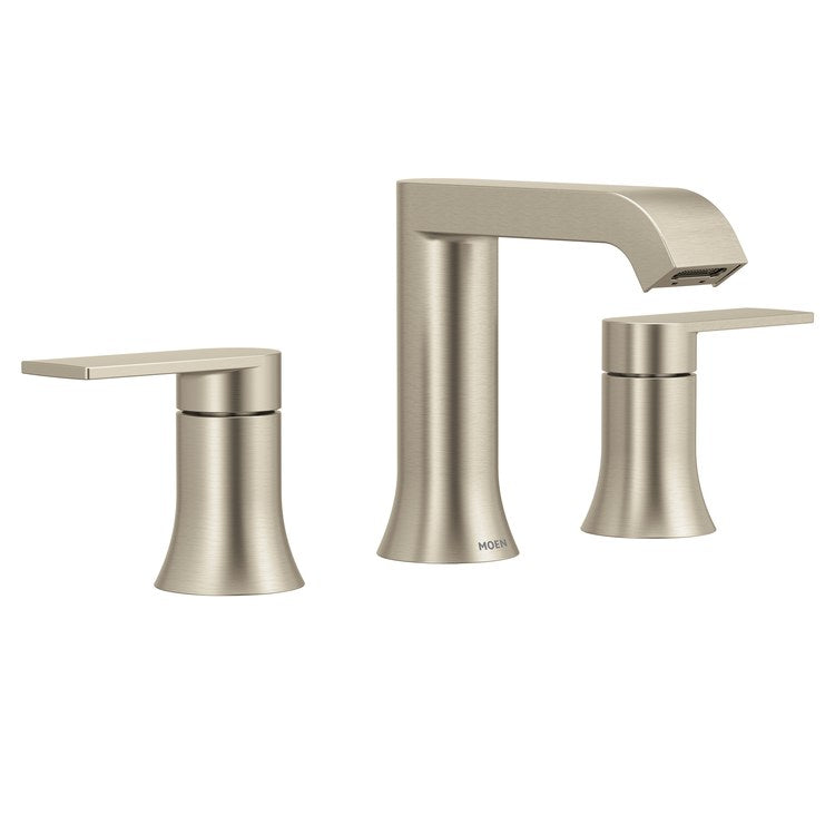 Lavatory Faucet Genta LX 8 to 16 Inch Spread 2 Lever ADA WaterSense Brushed Nickel 1.2 Gallons per Minute Low Arc 3 Hole - Image 1