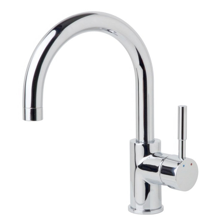 Bar Faucet Dia 1 Lever ADA Polished Chrome Gooseneck Swivel 0.5 Gallons per Minute - Image 1