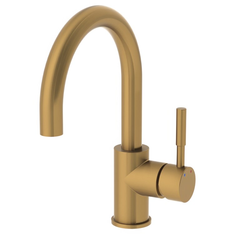 Bar Faucet Dia 1 Lever ADA Brushed Bronze Gooseneck Swivel 1.5 Gallons per Minute - Image 1