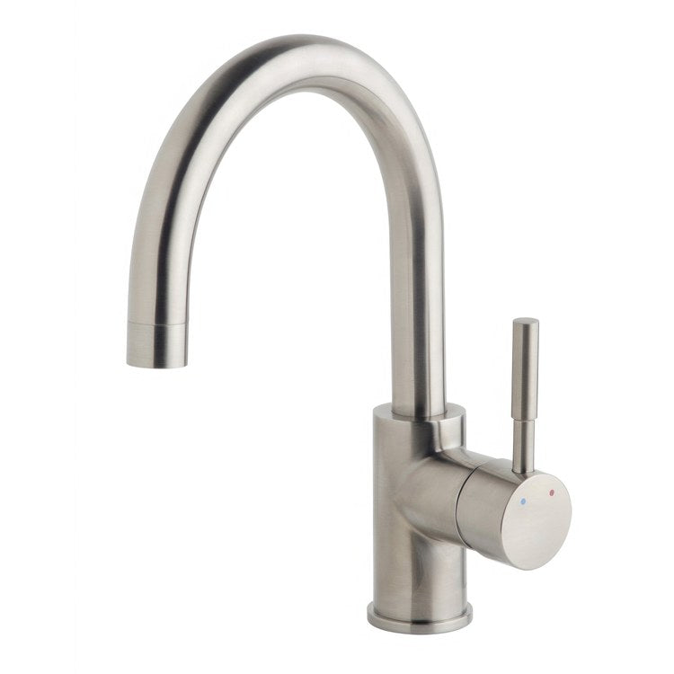 Bar Faucet Dia 1 Lever ADA Satin Nickel Gooseneck Swivel 1.5 Gallons per Minute - Image 1