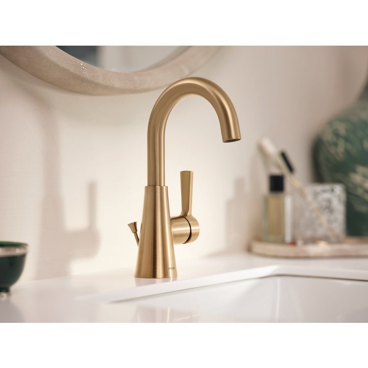 Lavatory Faucet Jase with Deck Plate 1 Lever ADA WaterSense Bronzed Gold 1.2 Gallons per Minute Rigid Pop-Up 1/3 Hole - Image 2