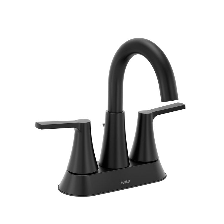 Lavatory Faucet Jase Centerset 4 Inch Spread 2 Lever ADA WaterSense Matte Black 1.2 Gallons per Minute Rigid Pop-Up 3 Hole - Image 1
