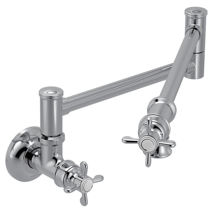 Pot Filler Weymouth 2 Lever ADA Chrome 1 Hole 5.5 Gallons per Minute - Image 1