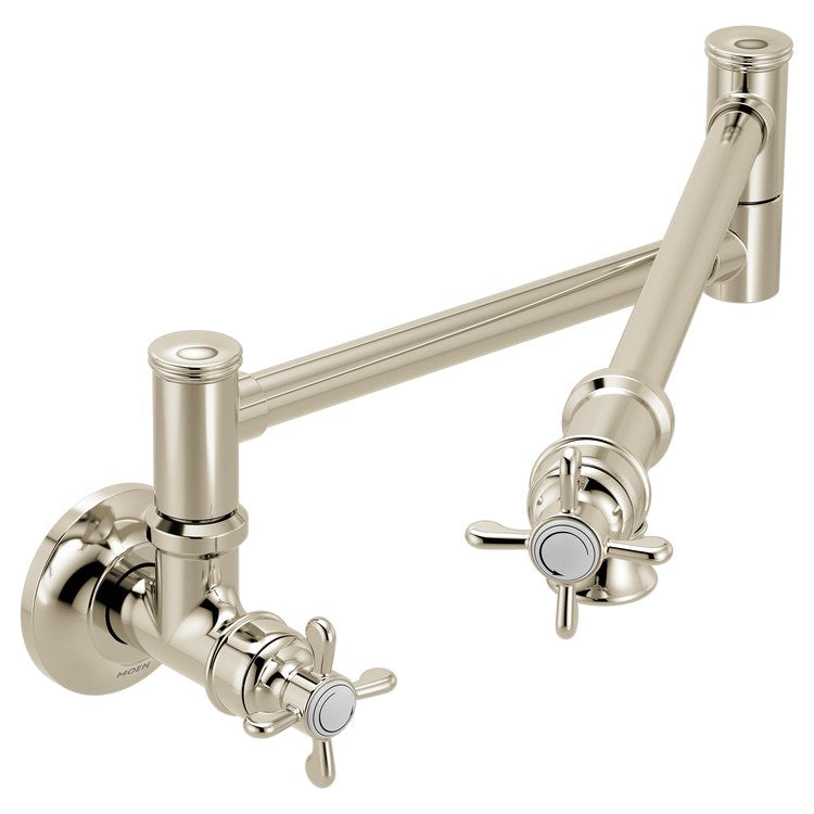 Pot Filler Weymouth 2 Lever ADA Polished Nickel 1 Hole 5.5 Gallons per Minute - Image 1