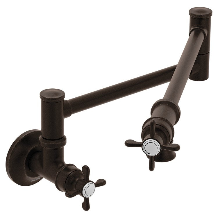 Pot Filler Weymouth 2 Lever ADA Oil Rubbed Bronze 1 Hole 5.5 Gallons per Minute