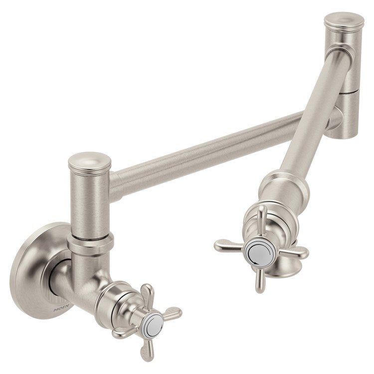 Pot Filler Weymouth 2 Lever ADA Spot Resist Stainless Steel 1 Hole 5.5 Gallons per Minute - Image 1