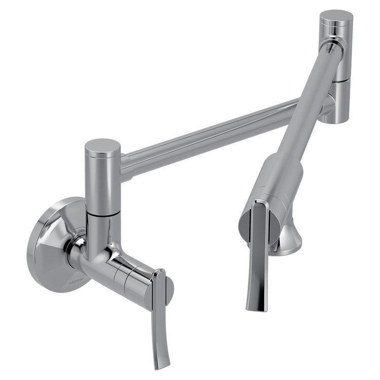 Pot Filler Sinema Modern 2 Lever ADA Chrome 1 Hole 5.5 Gallons per Minute