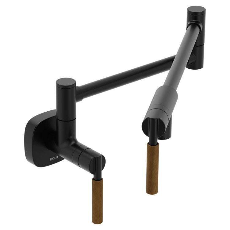 Pot Filler Tenon Modern 2 Lever ADA Matte Black 1 Hole 5.5 Gallons per Minute - Image 1