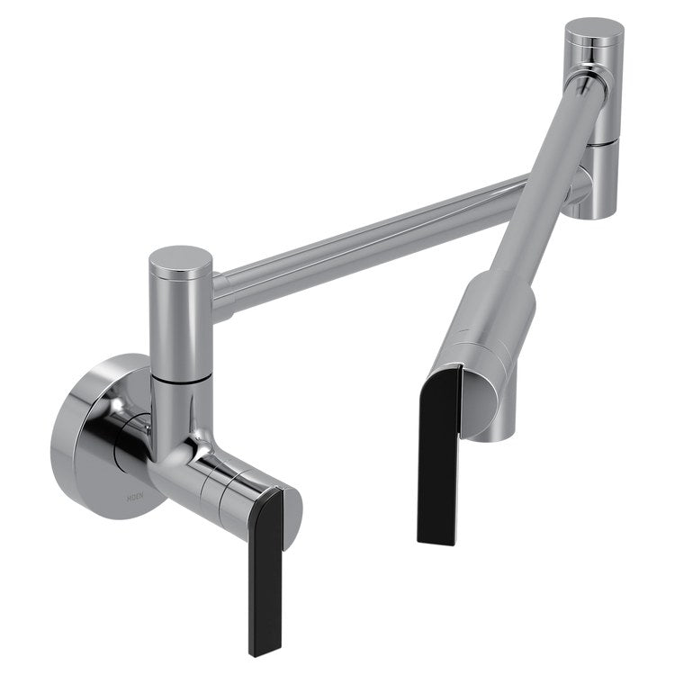 Pot Filler Nio Modern 2 Lever ADA Chrome 1 Hole 5.5 Gallons per Minute - Image 1