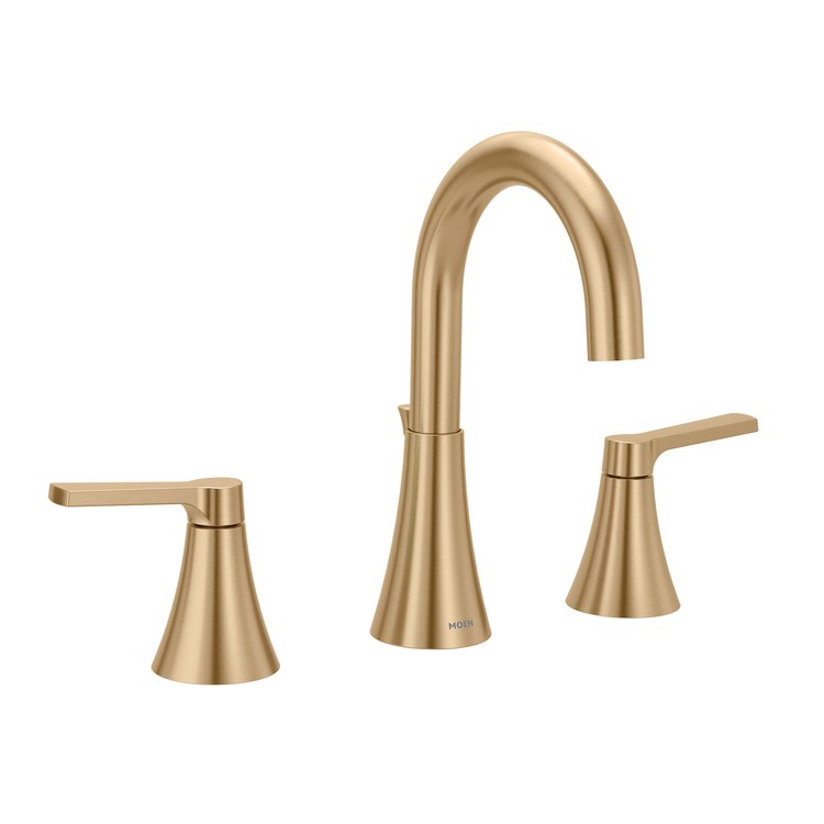 Lavatory Faucet Jase Widespread 8 Inch Spread 2 Lever ADA Bronzed Gold 1.2 Gallons per Minute Pop-Up 2 Hole - Image 1