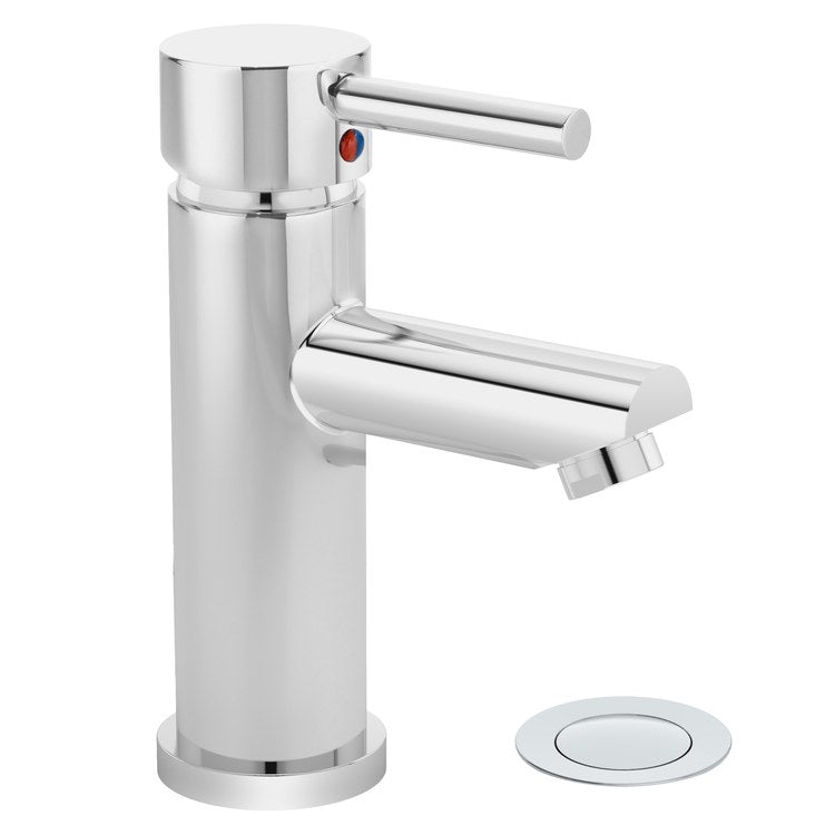 Lavatory Faucet Dia Round 1 Lever ADA Polished Chrome 0.5 Gallons per Minute Metal Push Pop 1 Hole - Image 1