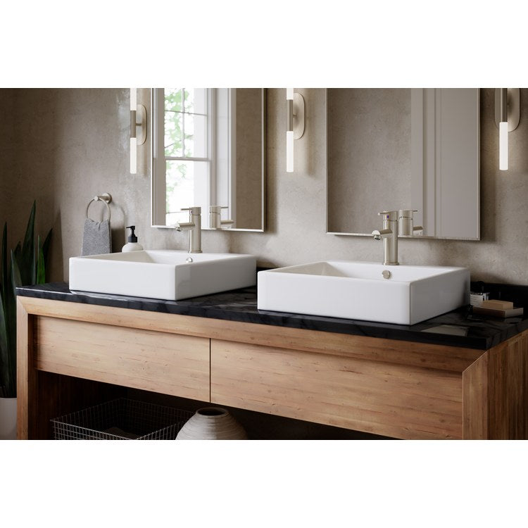 Lavatory Faucet Dia Round 1 Lever ADA Satin Nickel 0.5 Gallons per Minute Metal Push Pop 1 Hole - Image 2