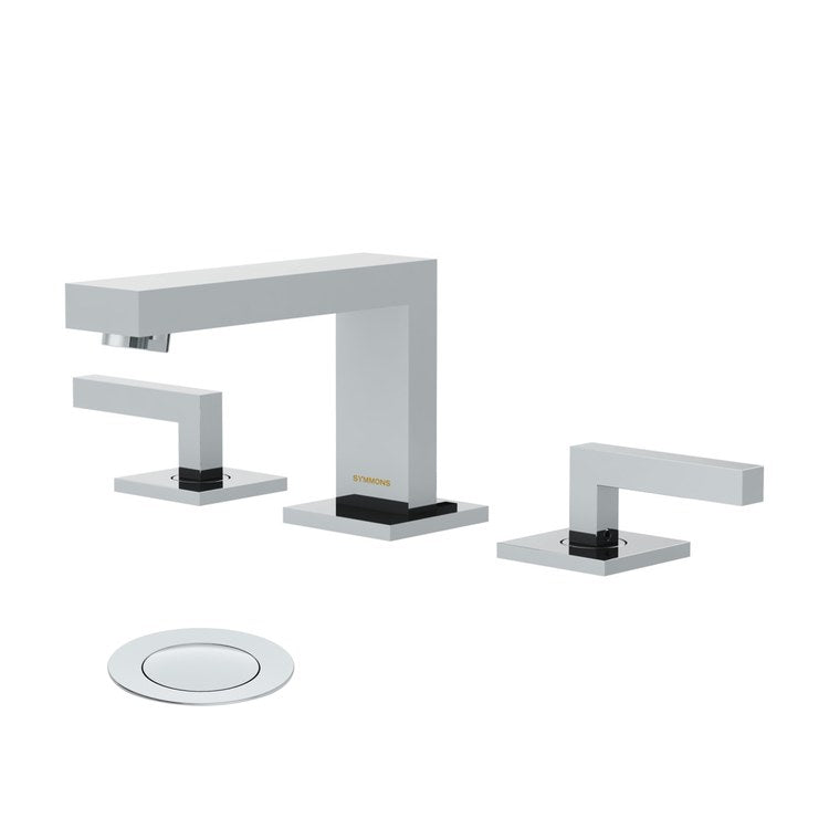 Lavatory Faucet Duro Widespread 8 to 16 Inch Spread 2 Lever ADA WaterSense Polished Chrome 1.0 Gallons per Minute Metal Push Pop 3 Hole - Image 1