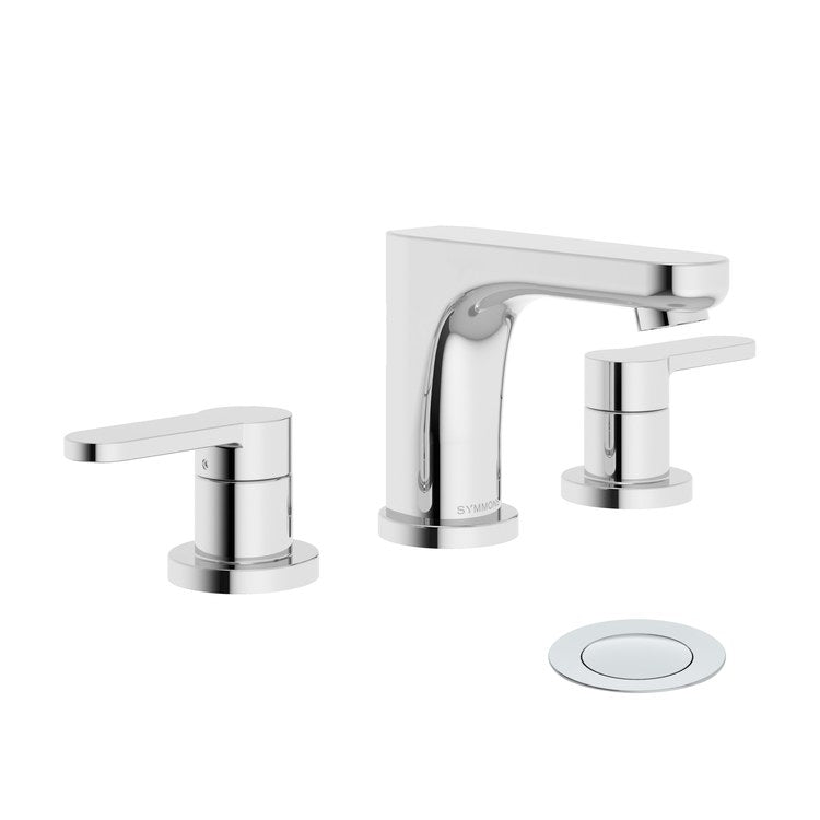 Lavatory Faucet Identity Widespread 8 to 16 Inch Spread 2 Lever ADA WaterSense Polished Chrome 1.0 Gallons per Minute Fixed Metal Push Pop 3 Hole - Image 1