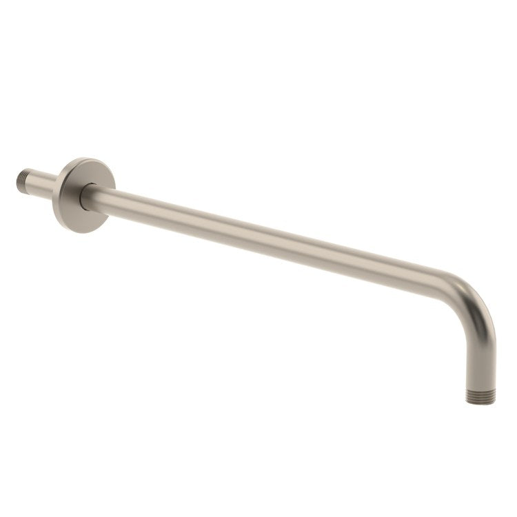 Shower Arm with Flange Satin Nickel 18 Inch Brass Wall Mount - Image 1