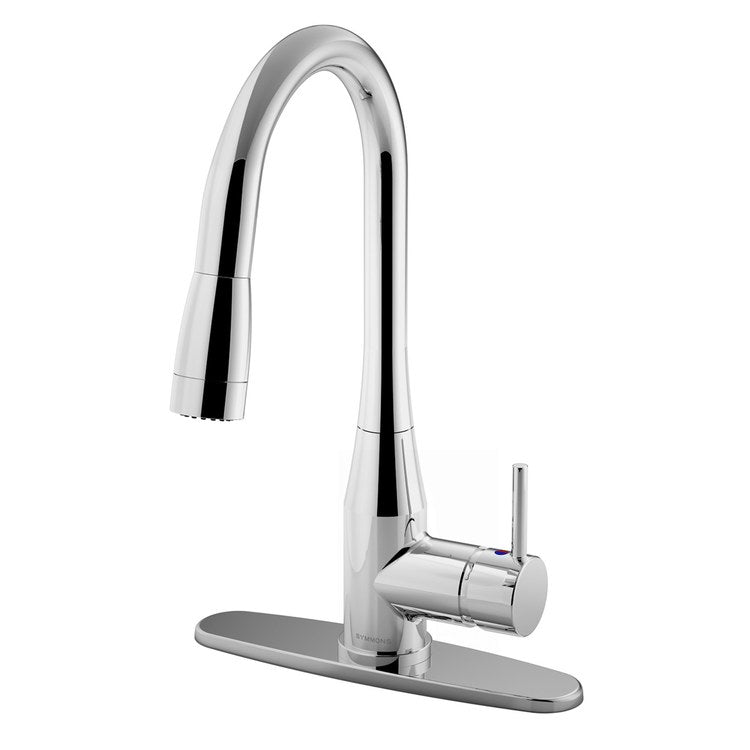 Kitchen Faucet Sereno 1 Lever ADA Polished Chrome Pull Down 2 Function High Arc 360 DEG Swivel 1 Hole 1.5 Gallons per Minute - Image 1