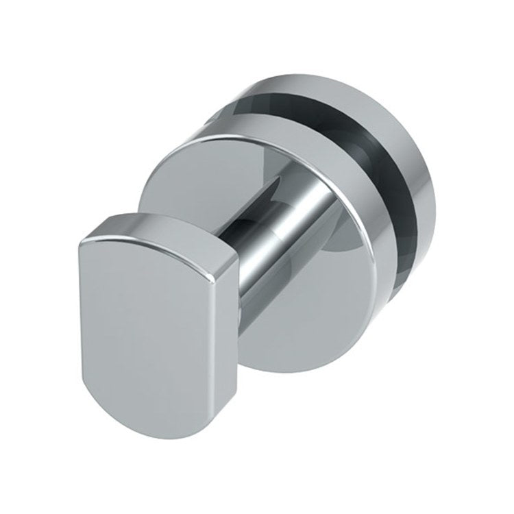 Robe Hook Dia Polished Chrome 1-7/8 Inch 2 Inch Glass Mount Brass - Image 1