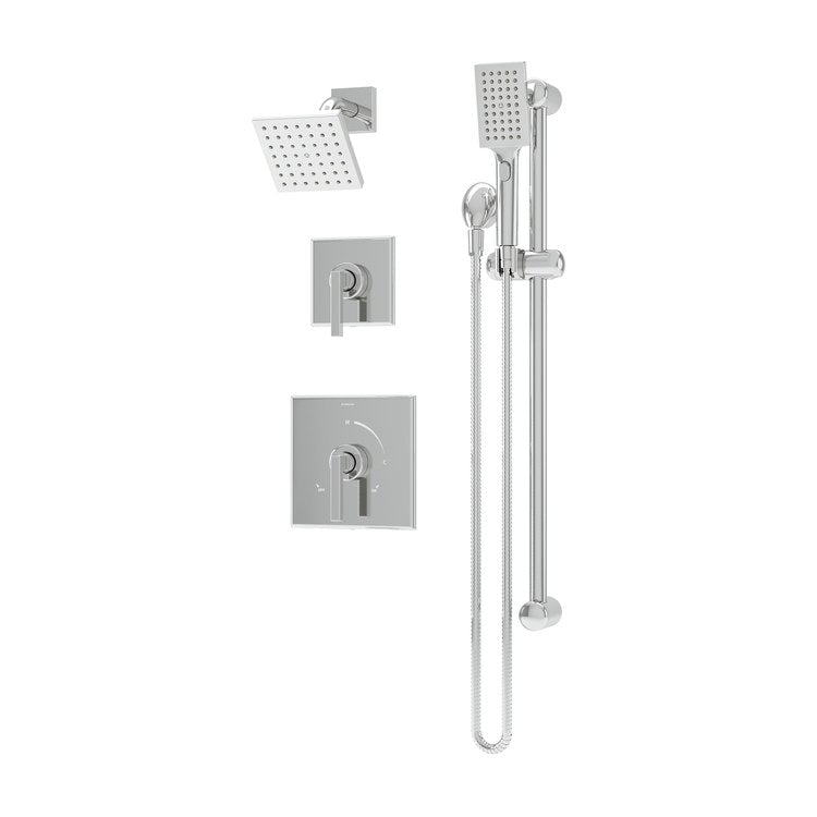 Shower Trim Duro 2 Lever Polished Chrome WaterSense ADA 1.5 Gallons per Minute Less Showerhead for 161 Series Temptrol Valve - Image 1