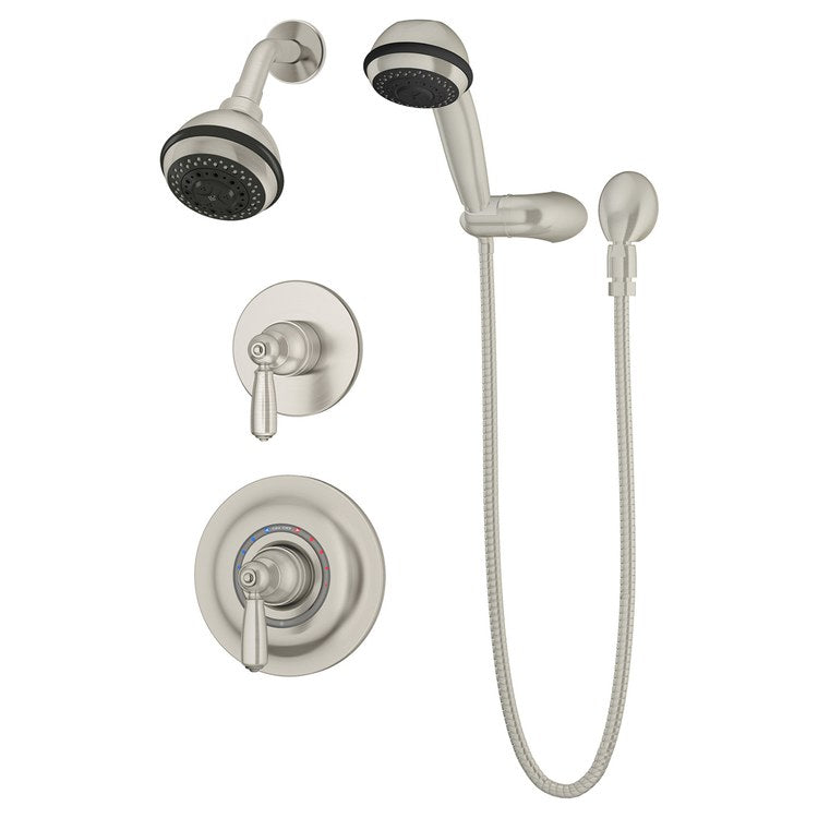 Shower Trim Allura Test Cap 2 Lever Satin Nickel CALGreen ADA 1.5 Gallons per Minute Round 3 Function for 161 Series Temptrol Valve - Image 1